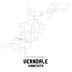 Verndale Minnesota. US street map with black and white lines.