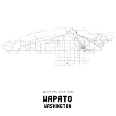 Wapato Washington. US street map with black and white lines.