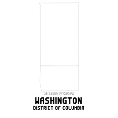 Washington District of Columbia. US street map with black and white lines.
