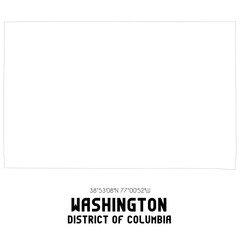 Washington District of Columbia. US street map with black and white lines.