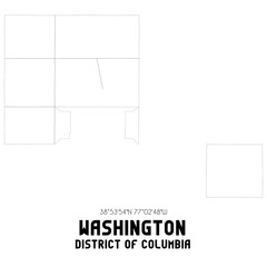Washington District of Columbia. US street map with black and white lines.