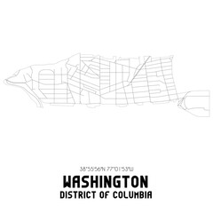 Fototapeta na wymiar Washington District of Columbia. US street map with black and white lines.
