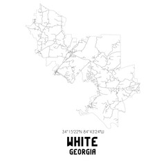 White Georgia. US street map with black and white lines.