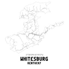 Whitesburg Kentucky. US street map with black and white lines.