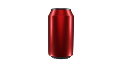 Cilinder aluminium can for a mineral, soda or sweet water in red colour isolated on transparent background. 3D render