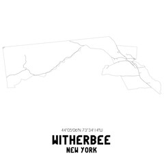 Witherbee New York. US street map with black and white lines.