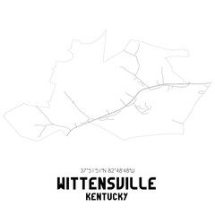 Wittensville Kentucky. US street map with black and white lines.