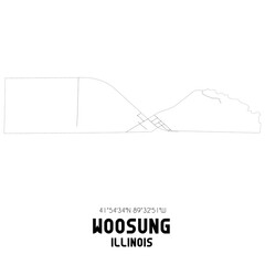Woosung Illinois. US street map with black and white lines.