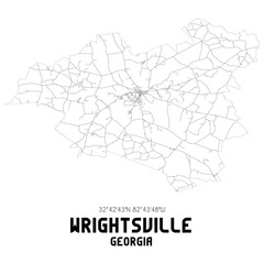 Wrightsville Georgia. US street map with black and white lines.