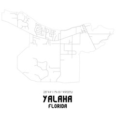 Yalaha Florida. US street map with black and white lines.