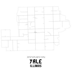 Yale Illinois. US street map with black and white lines.