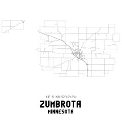 Zumbrota Minnesota. US street map with black and white lines.