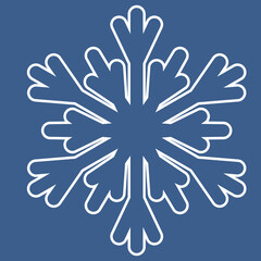 Winter symbol snowflake with 6 rays, vector illustration icon symbol design