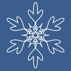 Snowflake vector illustration, symbol icon symmetrical mandala snowflake