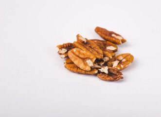 Pecan nut isolated on white background