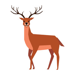 Isolated cute reindeer autumn animal Vector