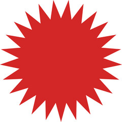 Set of red price sticker, sunburst badges icon. Stars shape with different number of rays. Red starburst speech bubble set or labels