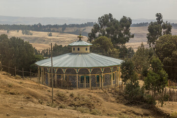 Typical Ethiopian round church. Located in Simien mountains.