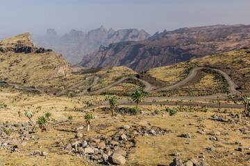 Rural road in Simien mountains, Ethiopia