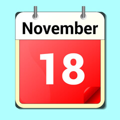 Fototapeta premium day on the calendar, vector image format, November 1