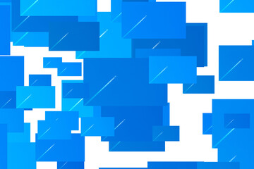 Mosaic pattern of plane with contrail and blue sky.