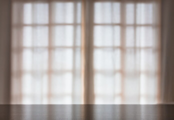 Blurred abstract texture and background of window with curtain.