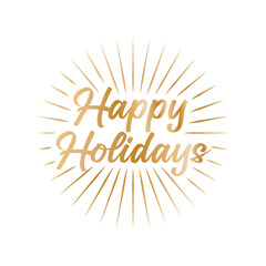 Happy Holidays Set, Holiday Text, Happy Holidays, Greeting Card, Handwritten Card, Vector Holiday Text Isolated Illustration