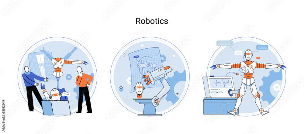 Aufkleber robotics scientific and technical, metaphor production and application of robots. programmable mecha
