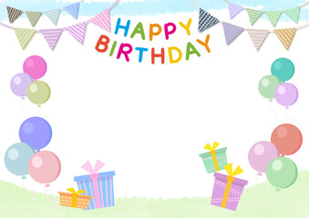 happy birthday card illustration 생일축하해 