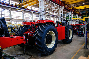 Assembly process of agricultural tractors in industrial workshop