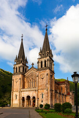 Fototapeta na wymiar Spanish Catholic Covadonga Sanctuary Basilica Church in Spain