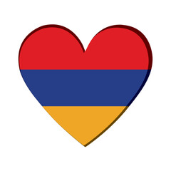 Isolated heart shape with the flag of Armenia Vector