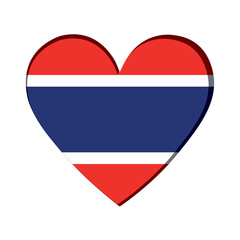 Isolated heart shape with the flag of Thailand Vector