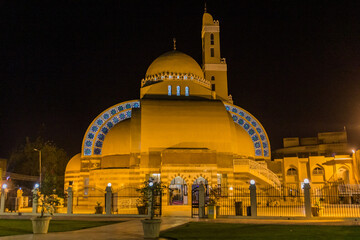 Night view of Al Amarat mosque in Khartoum, capital of Sudan