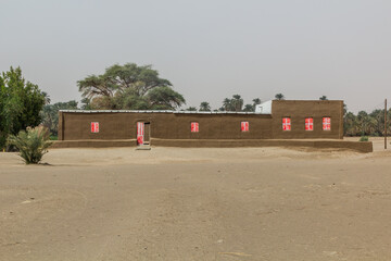 Nubian house on a sandy island in the river Nile near Abri, Sudan