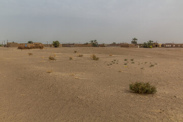 Fototapeta na wymiar Nubian village on a sandy island in the river Nile near Abri, Sudan
