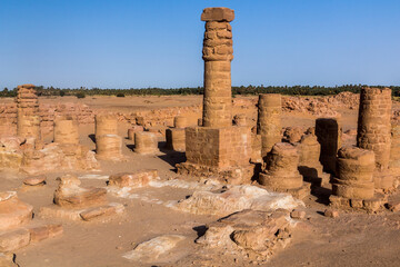 Temple of Amun ruins at Jebel Barkal near Karima, Sudan - obrazy, fototapety, plakaty