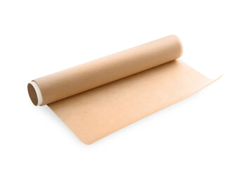 Roll of baking paper isolated on white