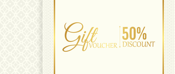 Menu restaurant luxury gift voucher design template