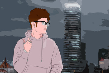 en la terraza de la ciudad