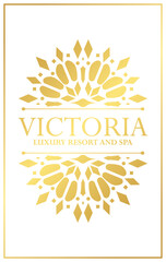 Luxury hotel label template. Trendy vintage royal ornament frames illustration.