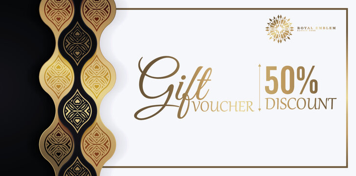 Menu restaurant luxury gift voucher design template