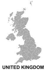 Map of United Kingdom isolated on a white background