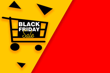 banner Illustration of black friday discount, super sale, Design element for sale banners, posters, cards. Promotional marketing discount event.