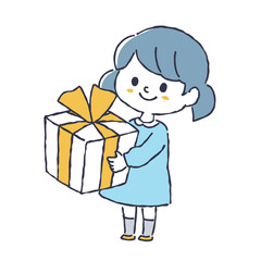 プレゼントを持つ子供