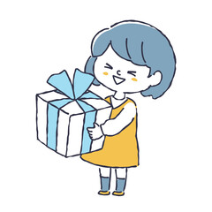 プレゼントを持つ子供