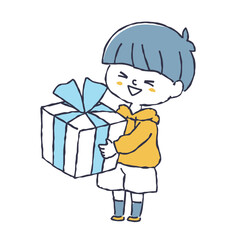プレゼントを持つ子供