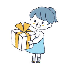 プレゼントを持つ子供