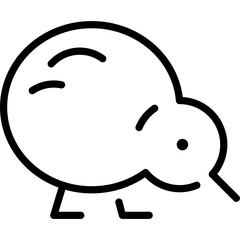 Simple kiwi icon, kiwi bird illustration on transparent background