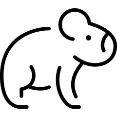 Simple koala icon, koala illustration on transparent background